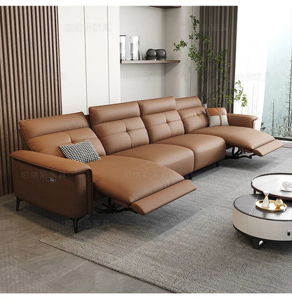 Vintage European Reclining Sofa Leather Office Designer Italiano Couch Adjustable Height Adults Sofa Inflavel Indoor Furniture