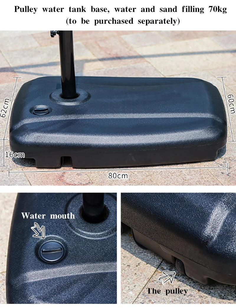 Waterproof Garden Cantilever Hanging Patio Umbrella & Bases Banana Cantilever Umbrella for Outdoor Garden