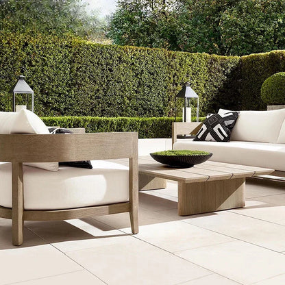 Italian Style Simplicity Waterproof and Sunscreen Garden Sofas Teak Modern Garden Sofas Designer Outdoor Furniture Divano HBOS
