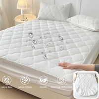 Throw Mattress Cover Bed Fitted Sheet Waterproof Mattress Bedspread Protector Pads Single/Double