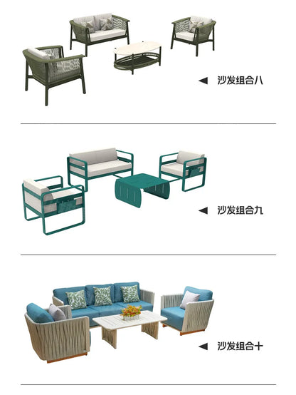 Outdoor Sofa Aluminum patio Villa Courtyard Garden Courtyard High end Hotel Leisure Simple Sofas set