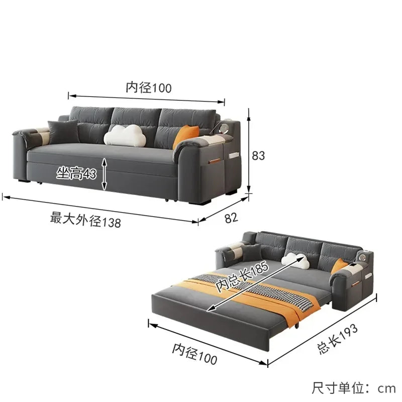 Wall Cabinet Bed Queen Matress Comfortable Lounge Sofa Design Home Decoration Folding Sofa Bed