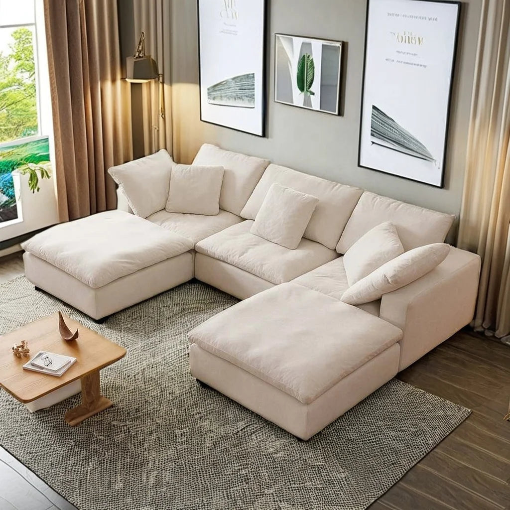 Modern Indoor Couch Top Comfortable Furniture Cloud U Sectional Fabric Sofa Modular Living Room Sofa