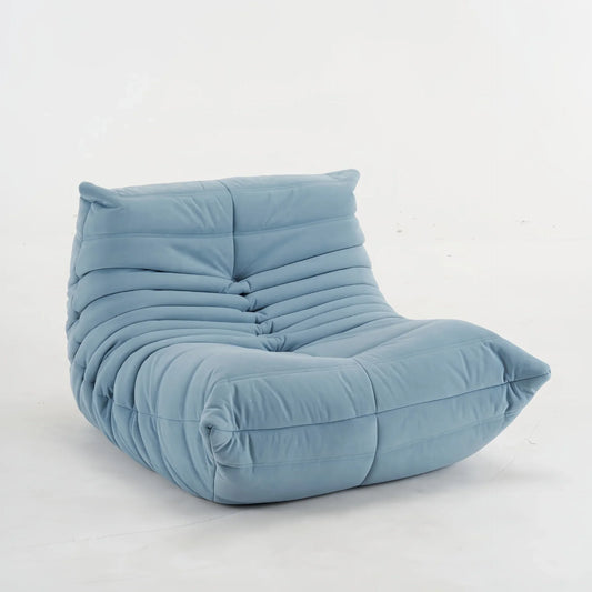 Togo caterpillar sofa leisure small apartment bedroom living room can sleep lazy sofa cream wind single recliner