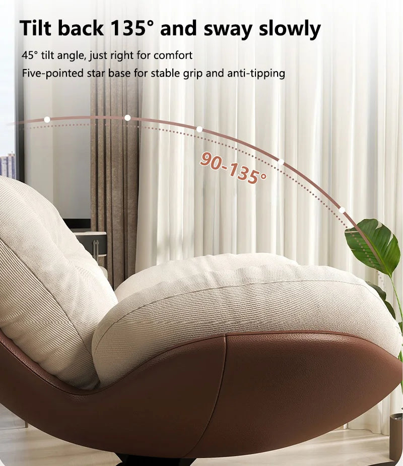 Luxury Living Room Lounge Chair Soft Reclining Home Relaxing Chair Adjustable Height Modern Bedroom Swivel Sofa Chairs Furniture