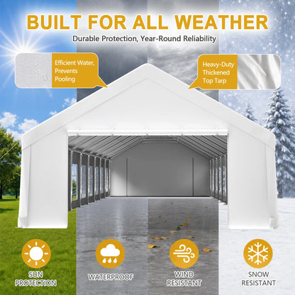 20x60FT Large Outdoor Event Tent Heavy Duty White Party Canopy Double Doors 18 PVC Windows Waterproof Steel Frame For Banquet Wedding Market