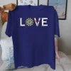 LOVE with dartboard and darts  pure cotton women's Tshirt comfort fit