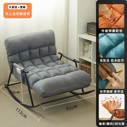 Nordic Creative Lazy Rocking Chair Modern Luxury Balcony Living Room Recliner Bedroom Leisure Home Furniture Sillas Rosas FYRC
