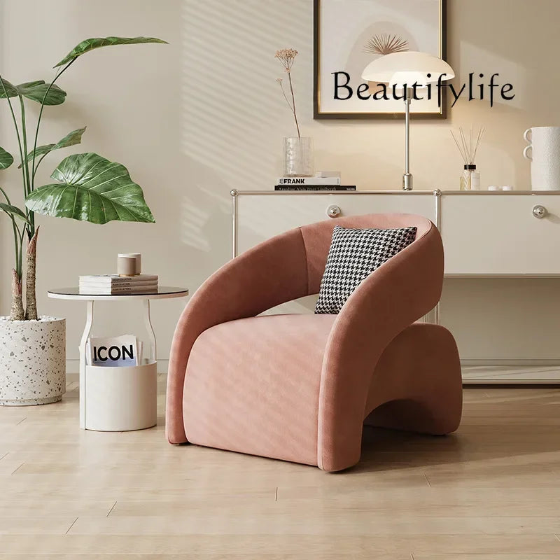 A  French cream wind single sofa chair Nordic living room lazy sofa small apartment single chair