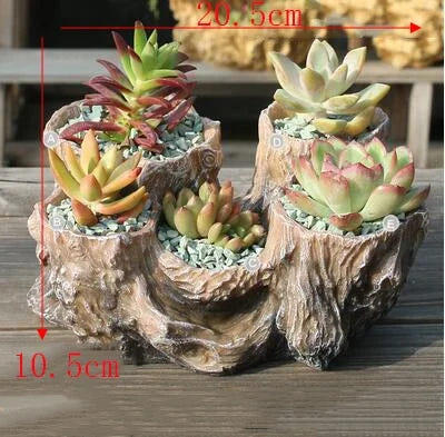 American Broken Root Shape Succulent Resin Flower Pot Outdoor Balcony Furnishing Crafts Garden Villa Vase Ornaments Decoration