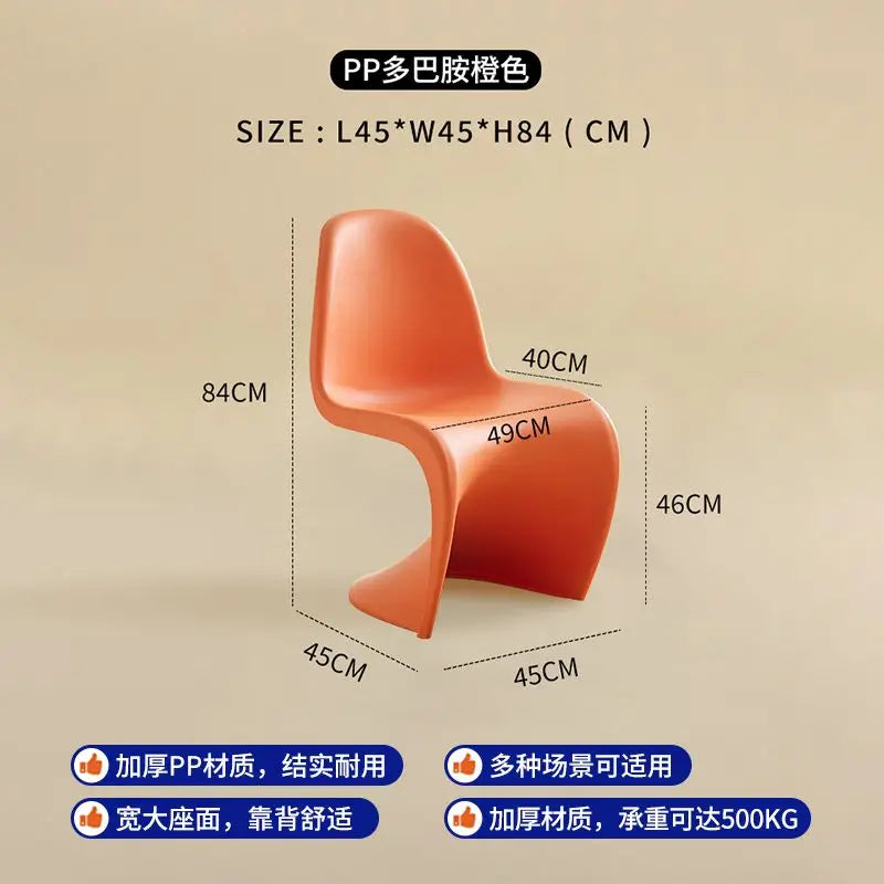 Panton Chair: Artistic Light Luxury Popular Transparent Plastic Chair Nordic Modern Minimalist with Backrest Fit for Home Dining