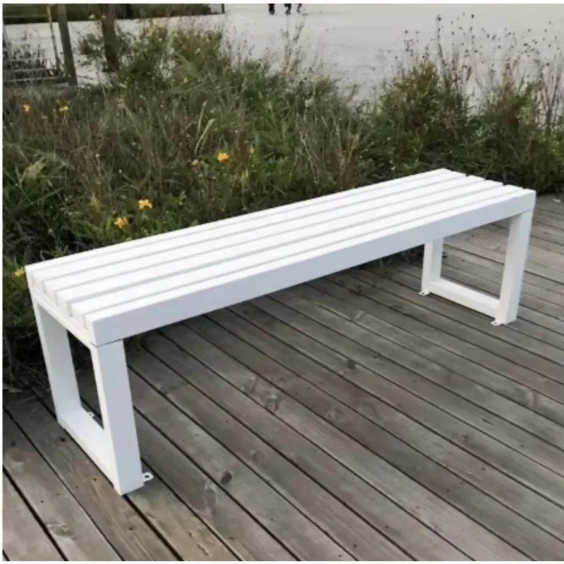 Banc extérieur de luxe pour hôtels modernes, jardins, patios, parcs, siège métallique imperméable et résistant au soleil pour les écoles et les hôpitaux