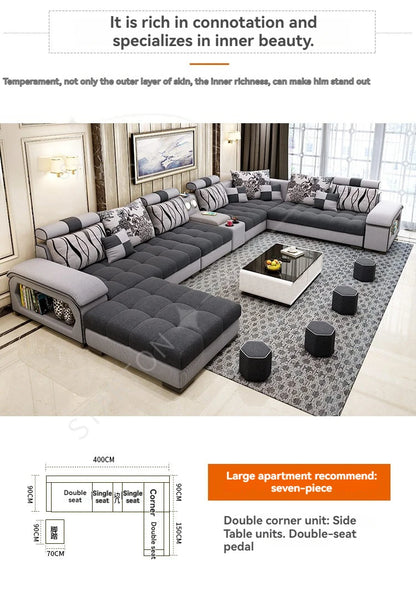 Sectional Couches for Living Room with Smart Bluetooth Speaker Charging Sectional Sofa Set with Chaise L-Shape Sectional Couch
