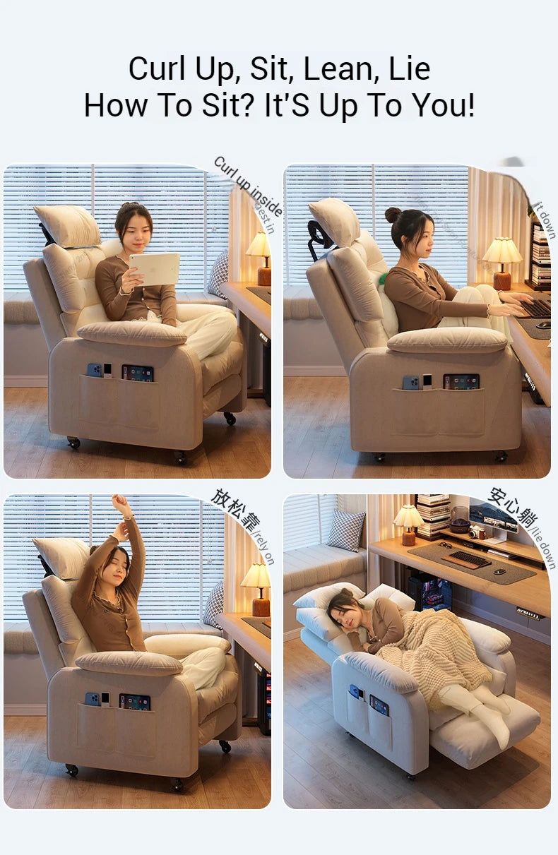 Luxurious Living Room Office Chairs Gaming Armchair Swivel Ergonomic Office Chair Relaxing Recliner Office Furniture Sillas LLOC