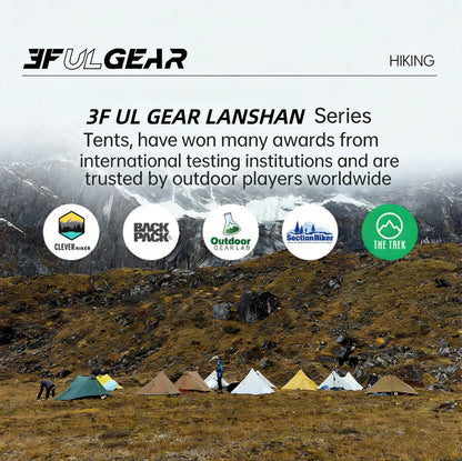 LanShan 2 3F UL GEAR 2 Person 1 Person Outdoor Ultralight Camping Tent 3 Season 4 Season Professional 15D Silnylon Rodless Tent