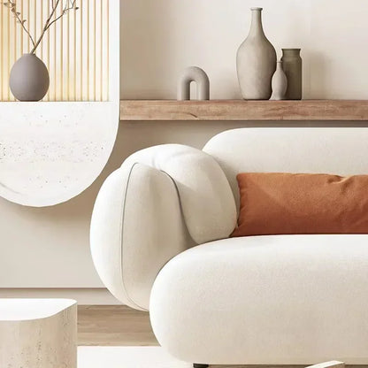 White Technology Cloth Sofa Set Modern King Size Foam Sponge Tatami Couch Large Reading Design Soft Big Bank Bedroom Furniture