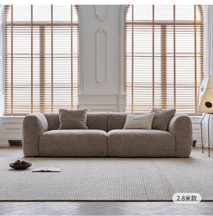Large Retro Lounge Lazy Sofa Modern Chenille Apartment Living Room Cream Tofu Blocks Style Fabric Armchairs Home Furniture