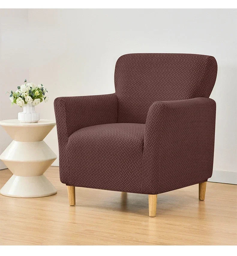 Jacquard Club Tub Sofa Cover Elastic Single Armchair Slipcover Stretch Spandex Chair Slipcover for Bar Counter Living Room