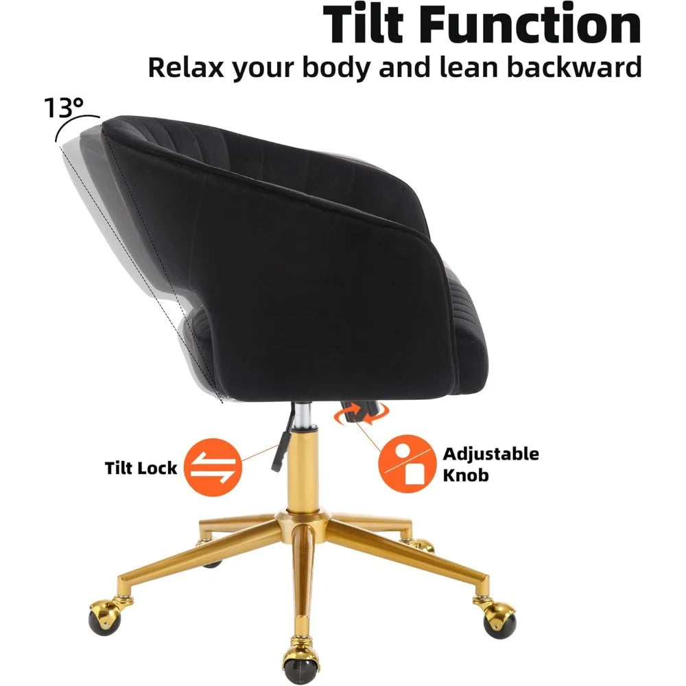 "contemporary velvet desk chairs with adjustable height and swivel base"