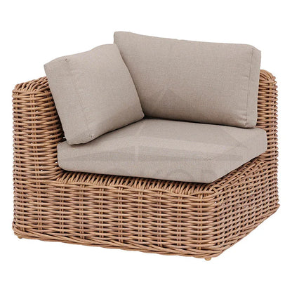 Factory Sale High Quality Outdoor Courtyard Metal Frame Rattan Wicker L-shape Garden Sofa Set