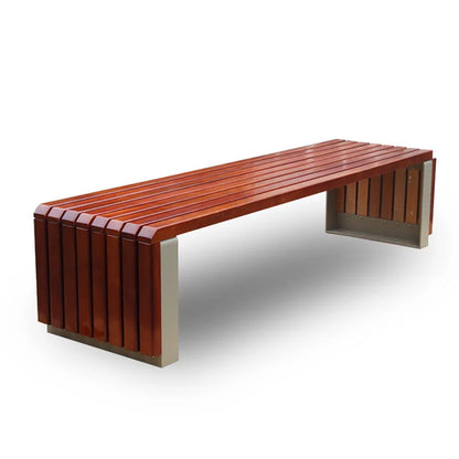 Mobilier d'extérieur, siège de banc sans dossier en bois frais, siège extérieur de parc, banc de Patio de jardin public sans dossier