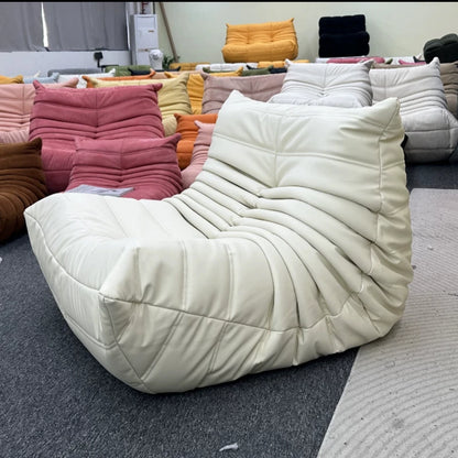 Lazy sofa, togo caterpillar sofa, light luxury, simple Internet celebrity creative chair, suede freehand space recliner