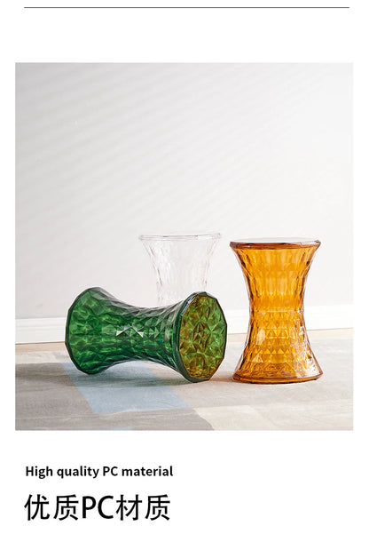 Nordic creative crystal stool Nordic simple color transparent bathroom home shoe changing  creative ins low