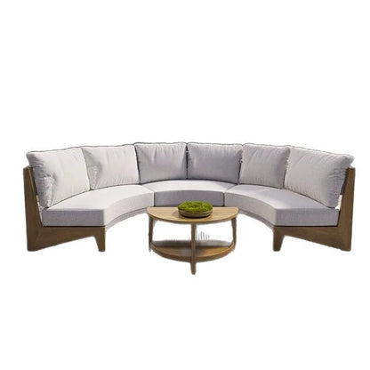 Outdoor sofa teak courtyard terrace leisure resort hotel outdoor deck rattan sofa garden furniture