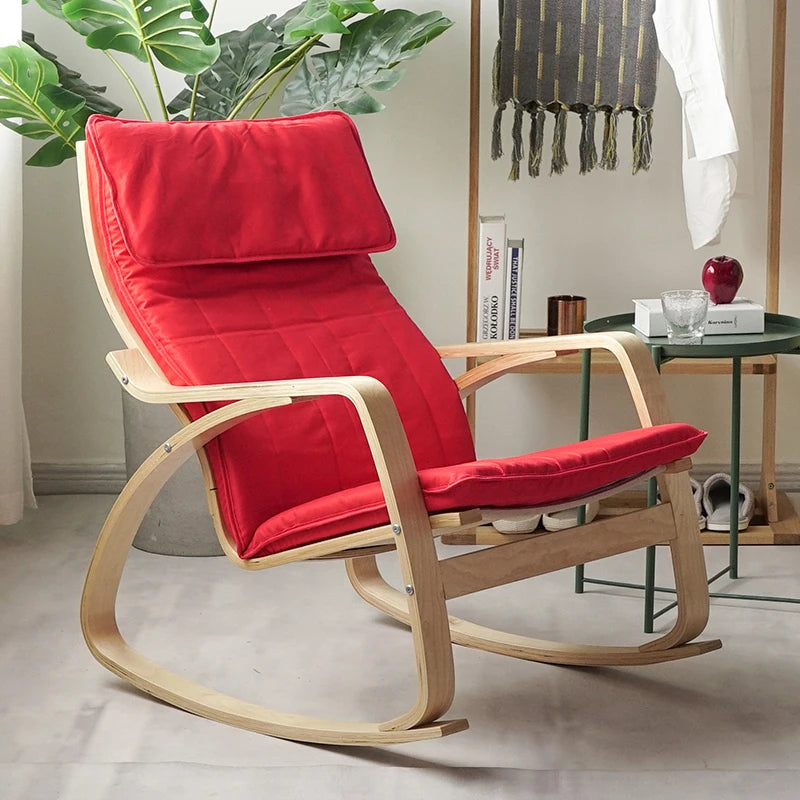 Liveable America Nordic Home Furnishing Bonn Rocking Chair Happy Chair Solid Wood Reclining Chair Lazy Maternity