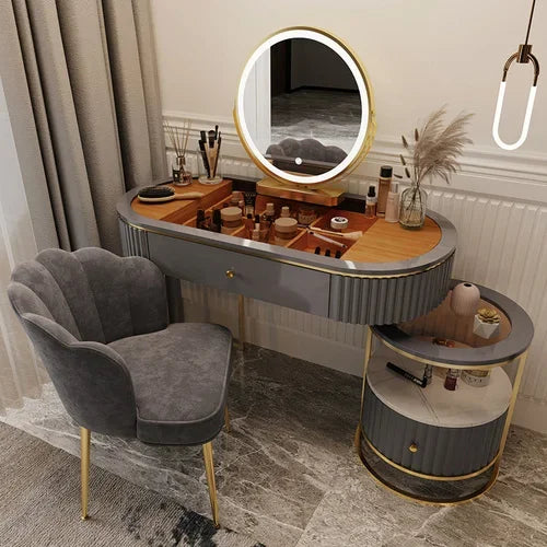 Luxury Charm Dressing Table Luxury Nordic Salon Drawer Nordic Dressing Table Mirror Chair Storage Coiffeuse Furniture Makeup