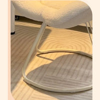 Durable Carbon Steel Upholstered Stool INS Style Leisure Petal Chair Romantic Cream Makeup Stool Rotating Nail Art Beauty Chair
