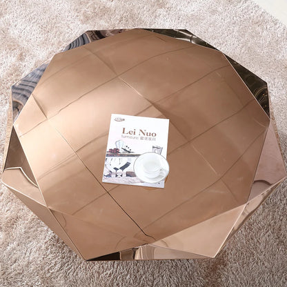 Post-modern light luxury small apartment stainless steel diamond coffee table creative simple designer home living room sofa sid