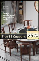 AB rock slab folding dining table telescopic combination purple gold sandalwood small apartment household round dining table