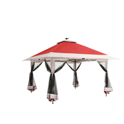 One-Push Instant Setup 13x13ft Pop Up Gazebo Tent with Mosquito Net, UPF 50+ Waterproof Canopy for Backyard,Camping, BBQs