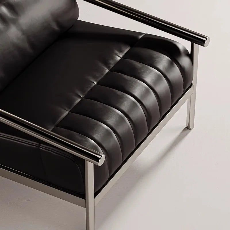 Simple Living Room Chair Sofa Stainless Steel Designer Modern Lounge Stools Bedroom Reception Fauteuil Salon Furniture Home