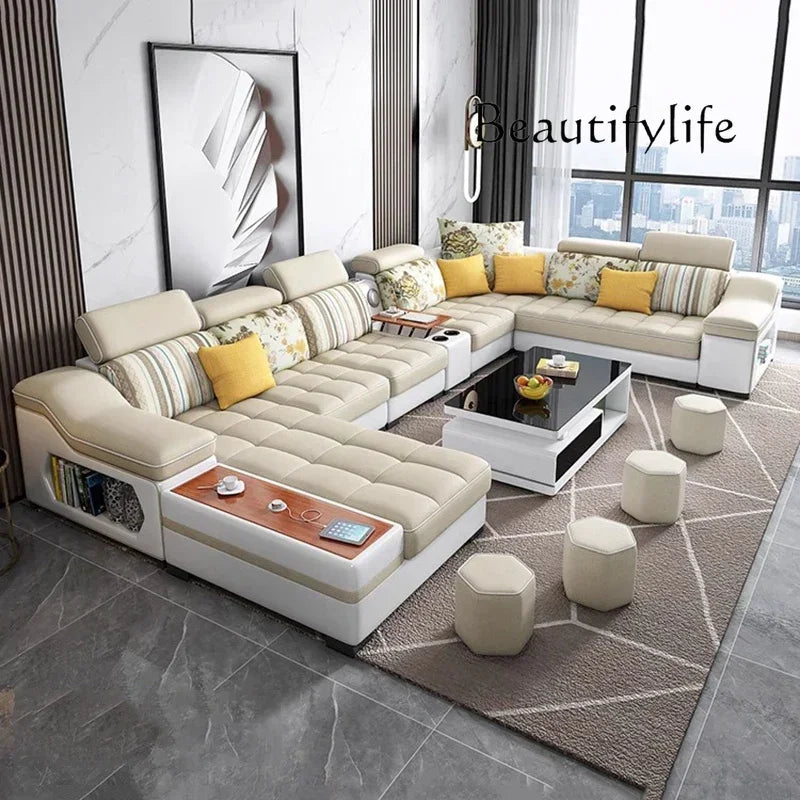 gW Modern Minimalist Living Room Sofas Sectional Lazy Nordic Leather Sofas Designer Lounge Curved Divano Lounge Suite Furniture