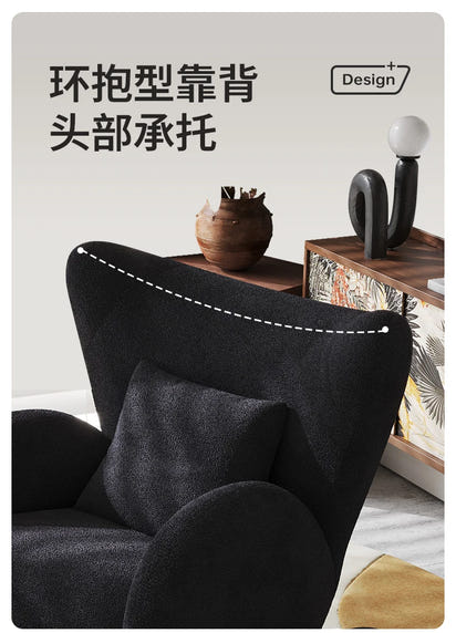 Cream Antelope Single Living Room Sofa Fabric Leisure Chair Middle Antique Lazy Sofa