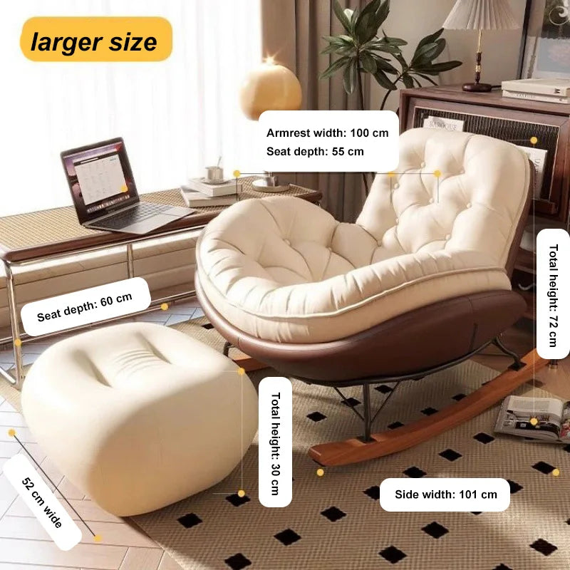 Lazy Sofa Rocking Chair Bedroom Lounge Chair Carefree Adult Living Room Single Balcony Leisure Rocking Chair Recliner Chairs