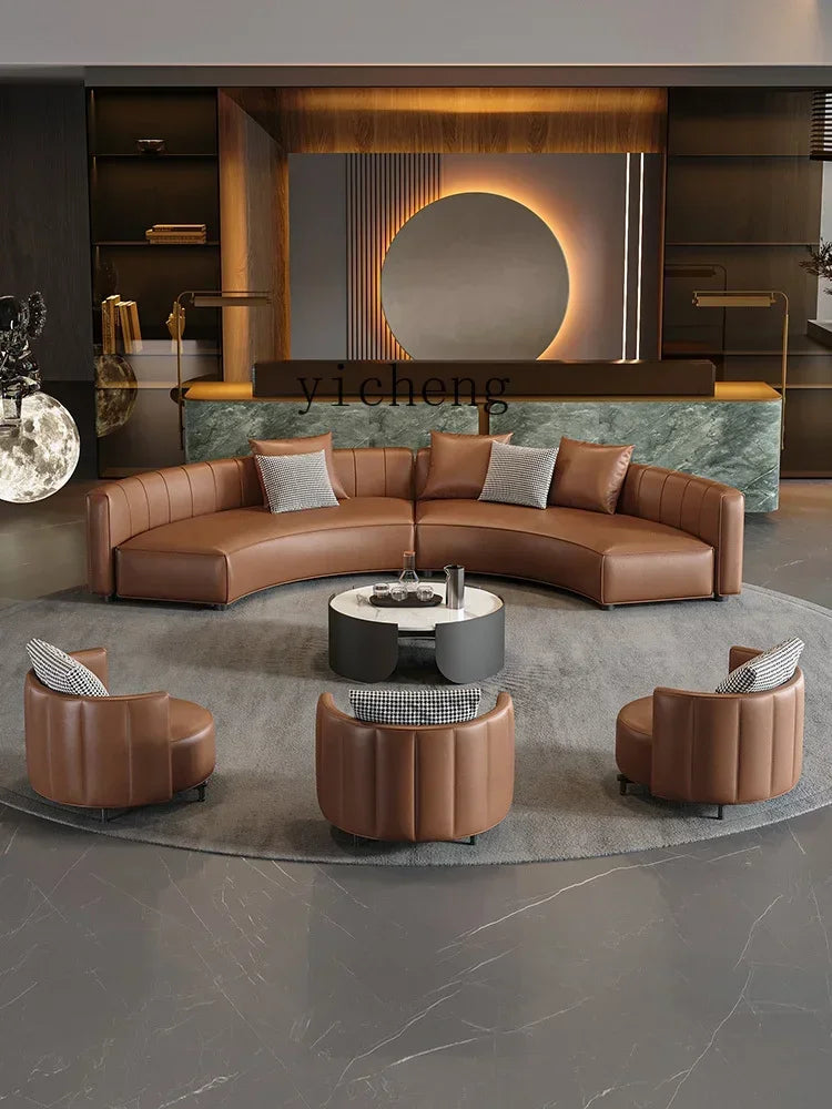 lobby curved sofa light luxury sales office negotiation beauty salon club reception lounge area sofa combination