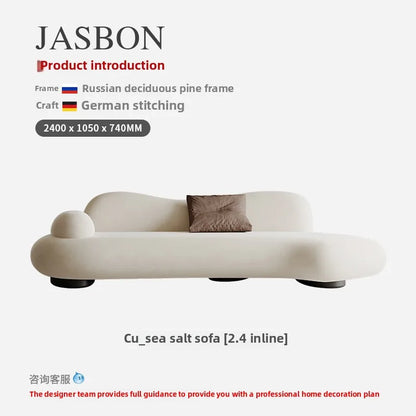 Fabric sofa curved living room size apartment Italian minimalist designer