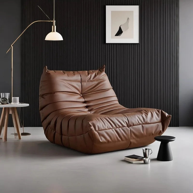 Caterpillar Floor Sofa Lazy Chair Single Seat High Density Foam Recliner Modern Lounge Couch for Bedroom Living Room Balcony