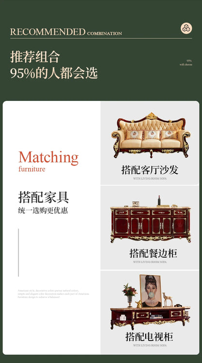 European dining table and chair combination villa household high-end small apartment dining tableT