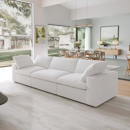 Living room inventory washable modern U-shaped 4-seat family white cloud modular combination sofa set