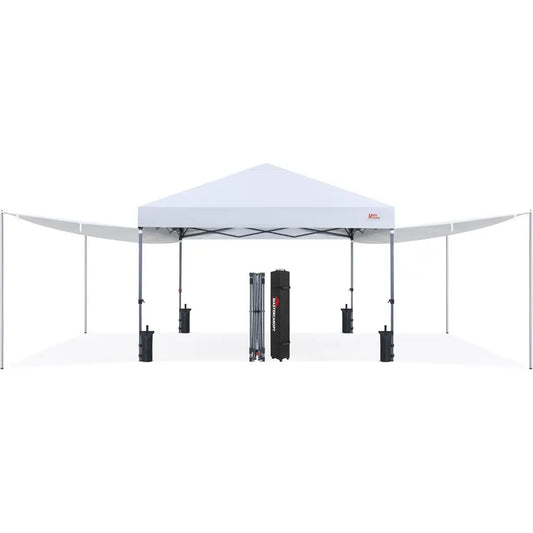 Up 10x10 Tent with Center Lock, 2 Shelters, 4 Poles, 230 Sq t o Large Shade Space, or Camping, Picnics & Beach (10'x10',White)