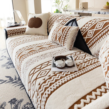 Protector Couch Cover for Sofa for Winter Fur-covered sofa cushion Pet Friendly Anti-slip Sofa Covers for living room