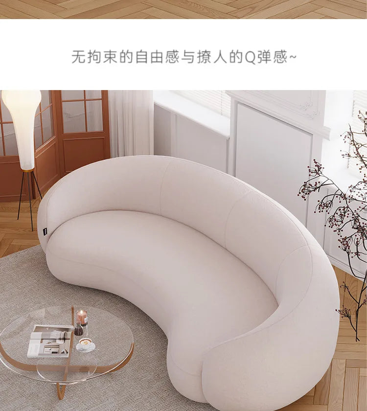 Curved Armchair Living Room Sofas White Designer Modern Minimalist Living Room Sofas Lazy Floor Muebles Lounge Suite Furniture