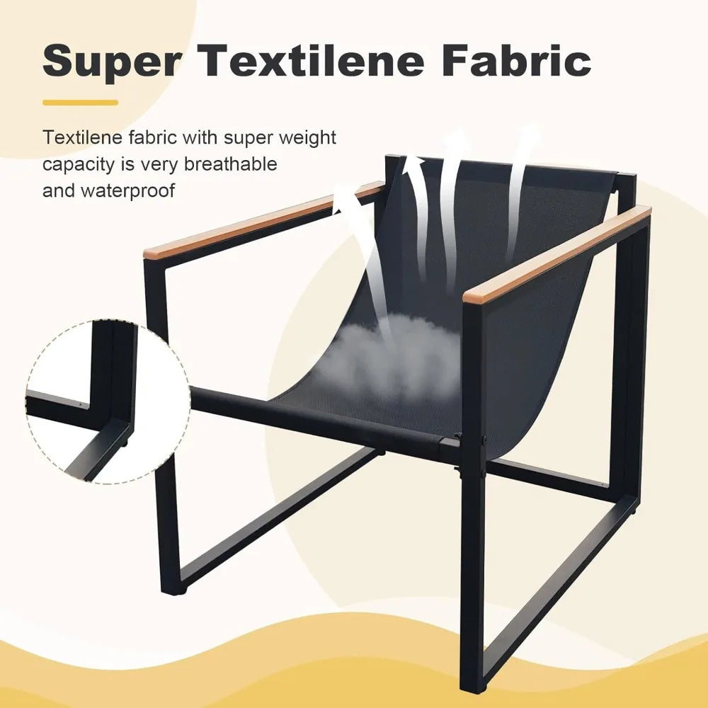 3 Piece Patio Furniture Set, Outdoor Porch Chairs Set of 2, Balcony Furniture for Apartment with Chairs & Table, Included Thick