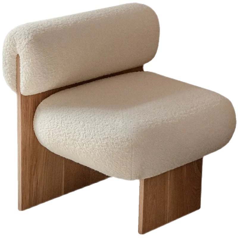 Wabi Sabi Style Single Sofa Chair, Casual Designer, Small-sized Solid Wood Hotel, Homestay, Living Room, Balcony, Single Chair