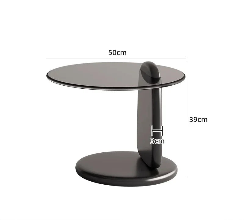 Table à thé, salon, petite maison, style italien, table à thé simple et moderne, table à thé créative en verre à combinaison circulaire