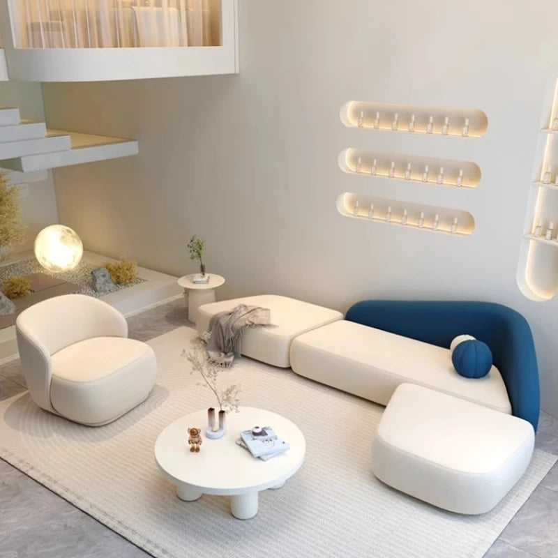 Relaxing Room Decor Living Room Sofas Sets Lounge Minimalist Sofas Recliner Puffs Lazy Couch Koltuk Takımı Trendy Furniture